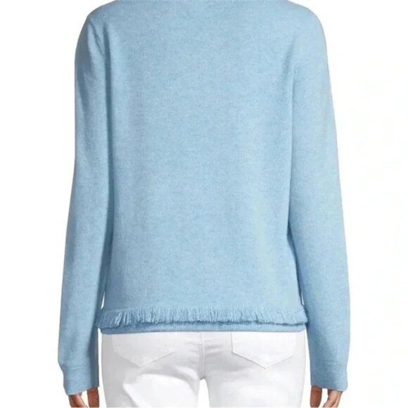 NWT Lilly Pulitzer Heathered Oxford Blue Vista Cashmere Sweater Large - Picture 4 of 6